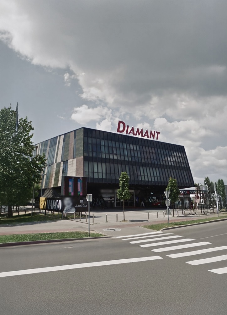 BTC city stavba Diamant trgovina Sens